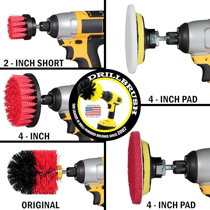 Heavy Duty Nylon Bristle Brush Cleaning Supplies with All Purpose Cleaner Paste Lemon Lime Scented - Ideal for Deck Patio Home Siding Outdoor Tile Garage Stainless Steel - Masonry Scrub Brush