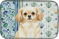 Caroline's Treasures Cream Tibetan Spaniel Coastal Sea Glass Dish Drying Mat Absorbent Dish Drying Mat Pad for Kitchen Counter Dish Drainer Mat for Countertop 14 x 21 Multicolor