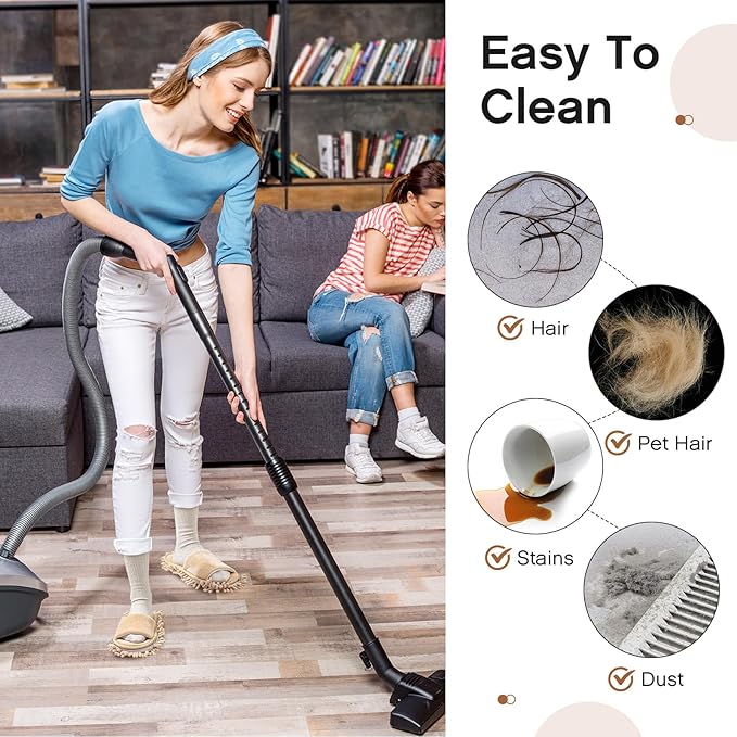 HooLing 10 Pairs Unisex Microfiber Mop Slippers for Floor Cleaning Washable Detachable House Mop Shoes Indoor Dirt Dusting Mopping Slippers for Women Men Home Office Kitchen 4 Colors (Large)