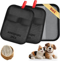 2 Pcs Pet Hair Removal Glove - Upgraded Electrostatic Pet Hair Remover Gloves for Cats &amp Dogs Reusable &amp Washable Magic Brush Pet Hair Removal Tool (Black L)