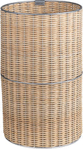 happimess HPM1100B Cecil Modern 4.13-Gallon Natural Wicker Cylinder Waste Basket Natural/Silver for Home Bathroom Living Room Office Bedroom Kitchen