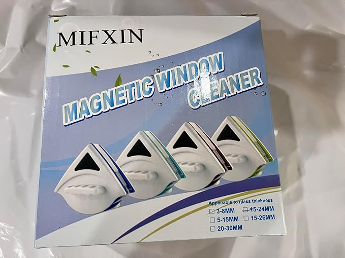 Magnetic Window Cleaner Glass Wiper Double Side Cleaning for 15-24mm Double Glazed Window Glass Surface Magnetic Strong Cleaning Brush Tool