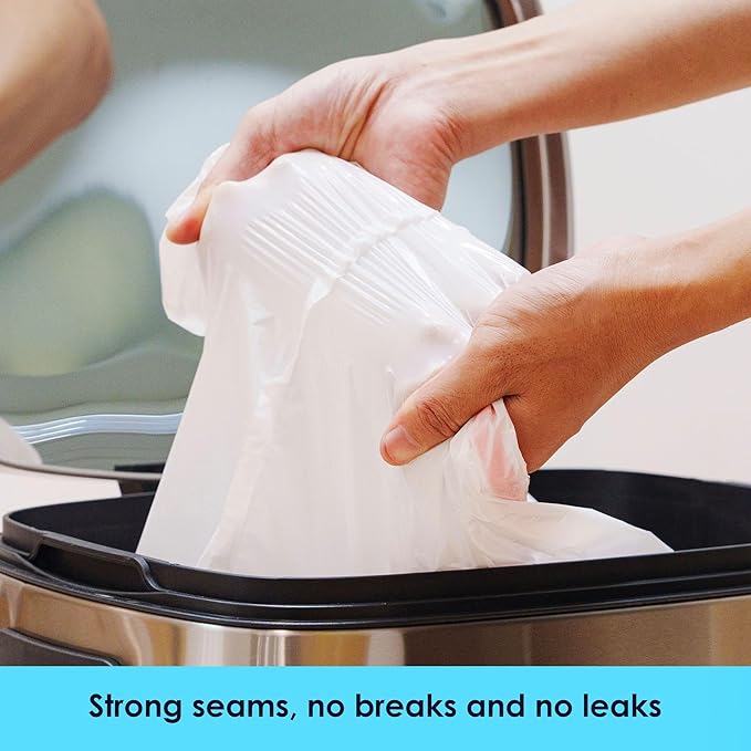 13 Gallon Tall Kitchen Trash Bags Fresh Scent 200 Count Drawstring Garbage Bags Pre-Separated Odor Control Ultra Strong Leakproof Sturdy White