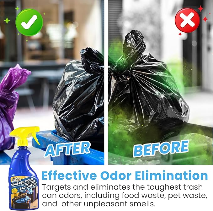 Surf-Pro Outdoor Trash Can Odor Eliminator Spray 500ml (16.9 oz) Long-Lasting Fresh Scent Deodorizer for Garbage Compost &amp Pet Waste Bins