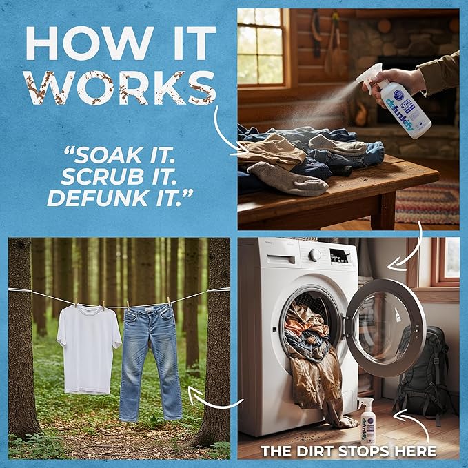 Laundry Stain Remover Spray 32oz. Enzyme 'Free &amp Clear' Stain Treater Spray &amp Spot Remover Prewash Detergent for Clothes Carpet &amp Gear. ProvenSafe™ Cleaning Supply for Pets Kids &amp S