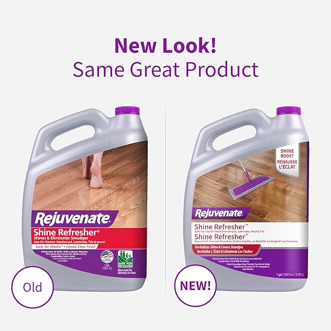 Rejuvenate Shine Refresher Floor Polish Covers Smudges Protects And Boosts Shine On Sealed Hardwood Laminate Vinyl And Tile 1 Gallon