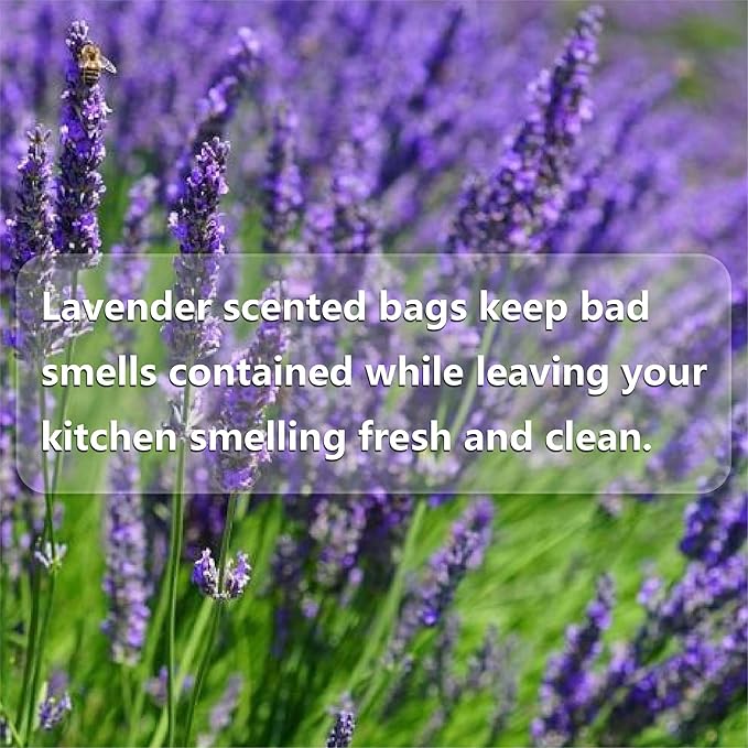 13 Gallon Tall Kitchen Trash Bags Lavender Scented 200 Count Drawstring Garbage Bags Pre-Separated Odor Control Ultra Strong Leakproof Sturdy White