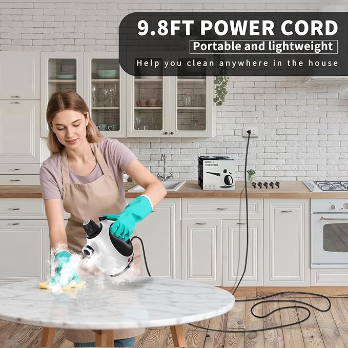 Pressurized Handheld Steam Cleaner with 14 pcs Accessories Portable Steamer for Cleaning Steam Cleaner for Home for Dirt Grease Grout Tile Floor Car