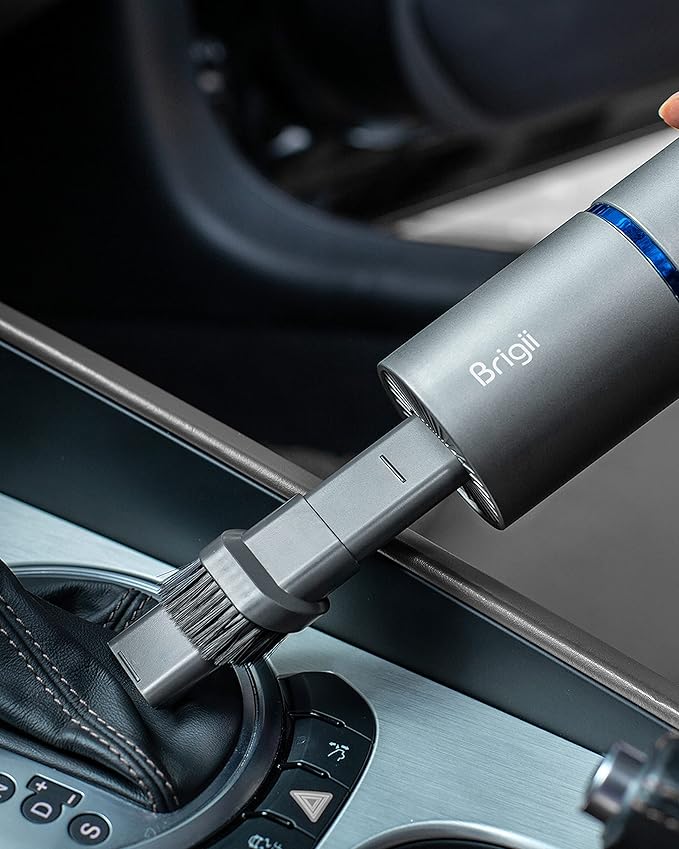 Brigii Mini Handheld Vacuum Cordless 3 in 1-Car Vacuum &amp Air Duster &amp Hand Pump Portable Rechargeable Cleaner for Car Interior Small Spaces Crevices-Y120 Pro