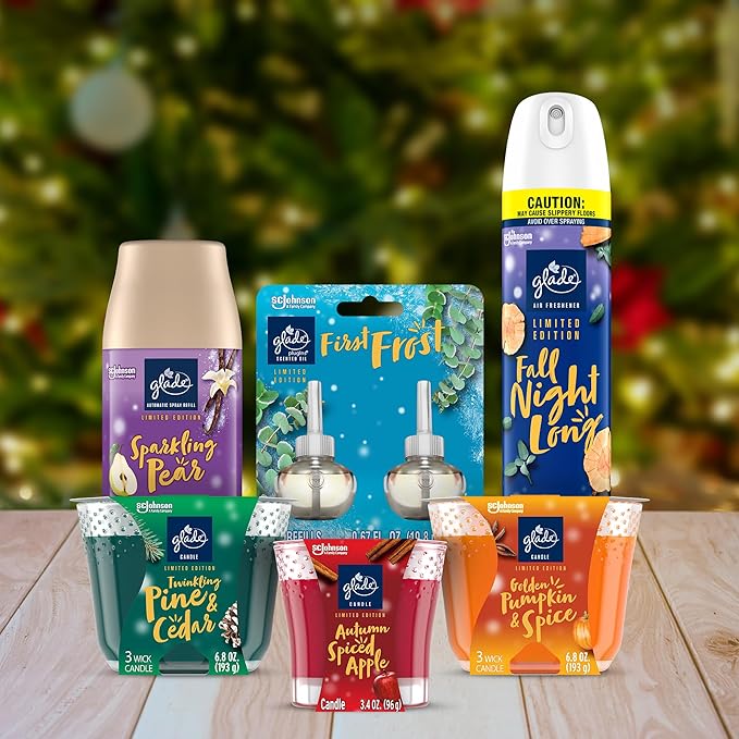 Glade Automatic Spray Refill Air Freshener for Home and Bathroom Sparkling Pear 6.2 Oz 2 Count