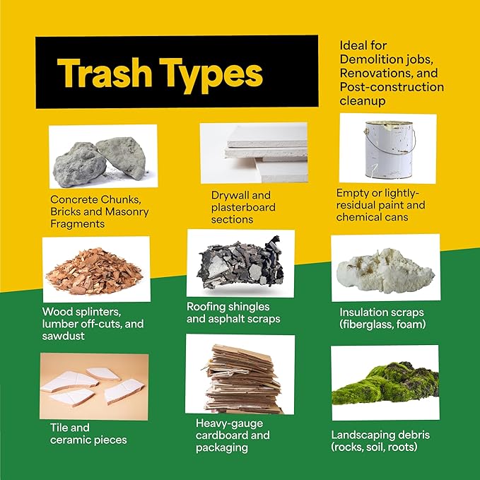 EconoHome 55-60 Gallon Contractor Garbage Bags - 2.8 Mil Extra Thick Heavy Duty Trash Bags for Construction Lawn &amp Yard Cleanup Demo &amp Commercial Use - Made in USA - Extra Large 38x53 - 50