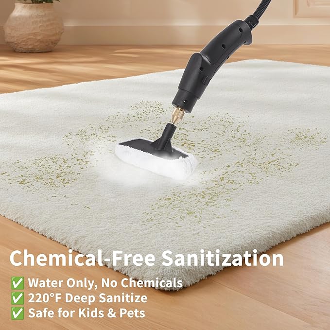 Portable Steam Cleaner 13 in 1 Multi-Function 1500W Freely Control Pressure Powerful Steamer for Cleaning 10-15s Heating 1.26 Quarts Tank Handheld Steam Cleaning Machine for Car Kitchen Bathroom
