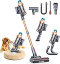 Cordless Vacuum Cleaner 55KPA 650W 70Mins Stick Vacuum Cleaners for Home with Motorized Bed Brush Flexible Hose LED Touchscreen Auto Mode Self-Standing &amp Wall Mount for Pet Hair Carpet Floor