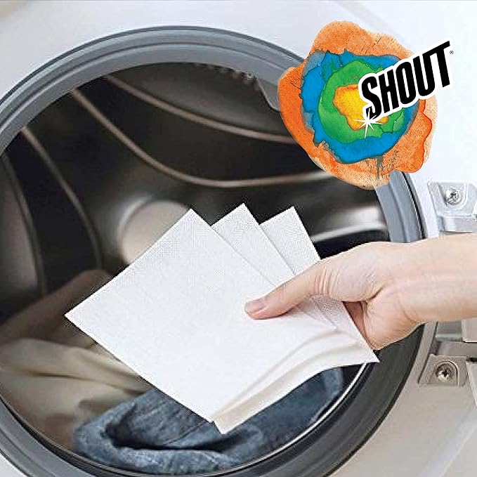 Shout Color Catcher Sheets for Laundry Allow Mixed Washes Prevent Color Runs and Maintain Original Clothing 24 Count (Pack of 12)