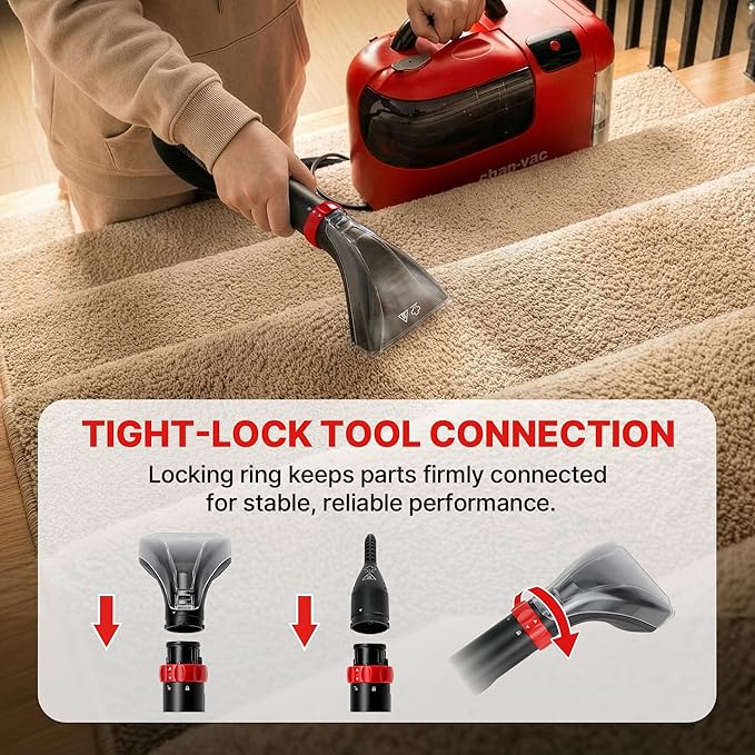 Shop-Vac Portable Carpet Cleaner Machine Upholstery Cleaner with Steam &amp Heating System 3 Modes Deep Stain Removal with Self-Cleaning Tool for Car Furniture Stairs and Fabric Cleaning 543022