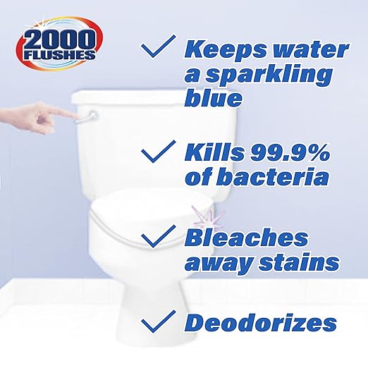 2000 FLUSHES 208082 Blue Plus Bleach Automatic Toilet Bowl Cleaner Twin-Pack 3.5 OZ [PACK OF 6]