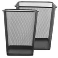 2Pcs Sturdy Mesh Trash Can for Home Office Hollow Design Waste Bin Scratch Iron Wastebasket for Bedrooms Craft Rooms and More
