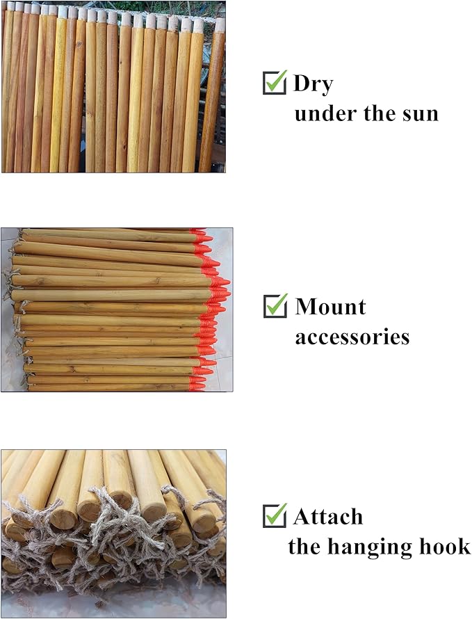 Traditional Vietnamese Handmade Broom Durable Perfect for Home use or as a Unique Wedding Gift 42 inches Long.