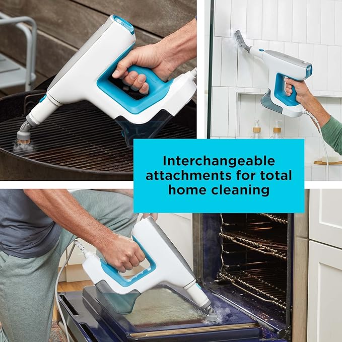 BLACK+DECKER Steam Mop Floor and Handheld Steamer Multi-Purpose Steam Cleaner with 6 Attachments Corded (BHSM15FX08)