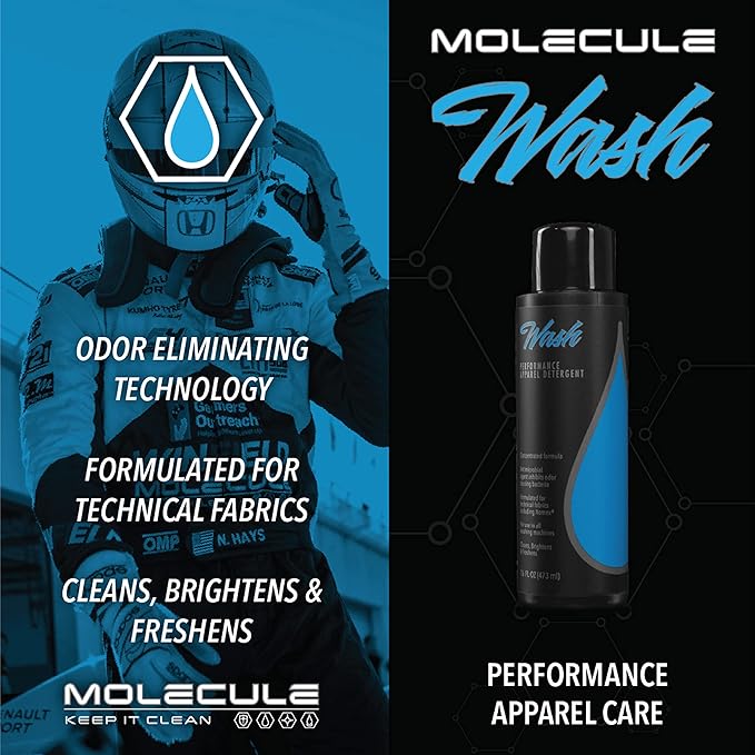 Molecule Athlete Kit - 16oz Wash &amp 16oz Refresh. Performance Apparel Care Race Suits Cleans &amp Deodorizes 16 Ounces (1 Kit)