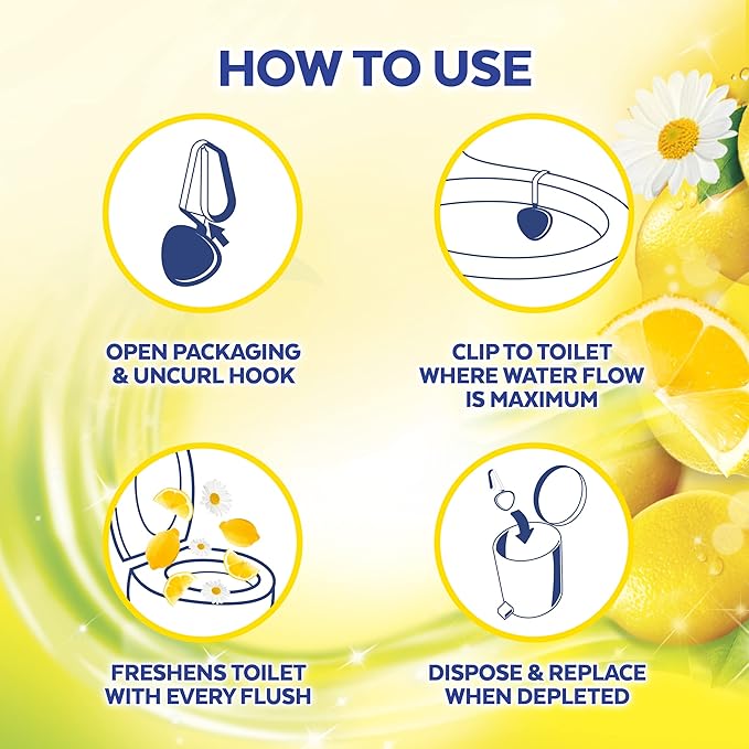 Lysol Hygienic Automatic Toilet Bowl Cleaner Lemon Breeze 2 ct (Pack of 5)
