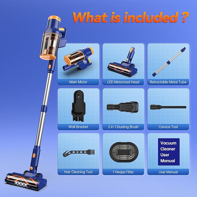 Stick Vacuum350W/23Kpa Stick Vacuum with Smart Display (L)
