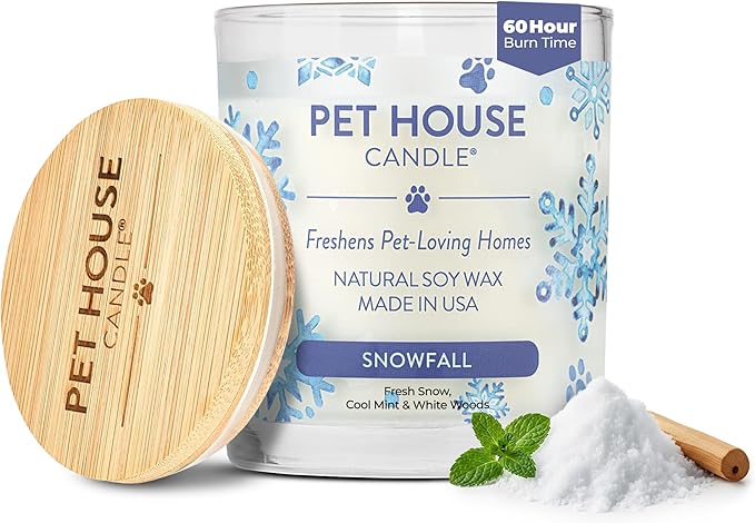 Pet House Candles Plant Based Cookie Scented Candle Clean Burning Long Lasting for Home Snowfall