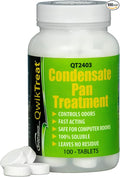 QwikTreat Condensate Pan Treatment Tablets AC Drip Pan Tablets Air Conditioner Drain Line Cleaner Control Odors Overflow and Water Damage 100 Tablets