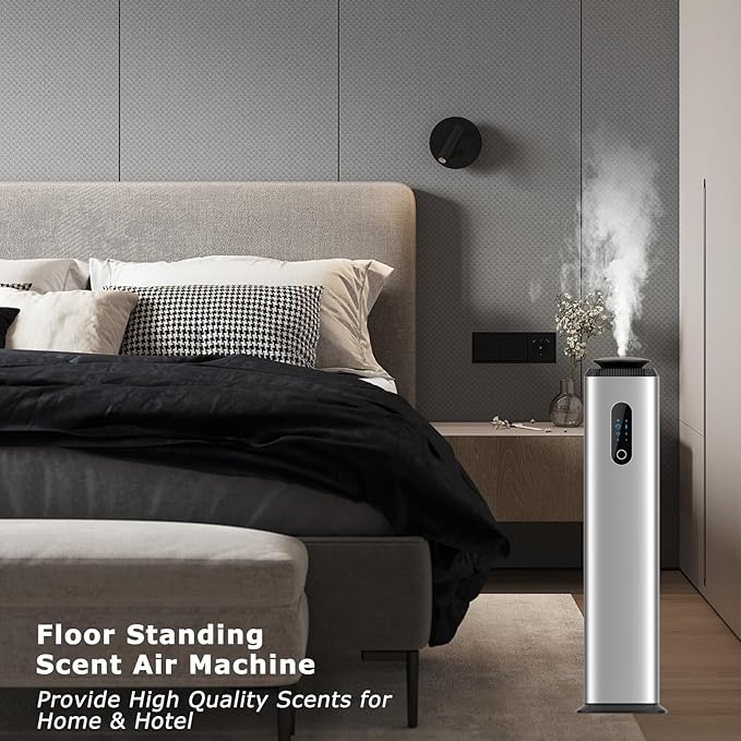 1000ML- Tower Hotel Scent Diffuser with WiFi App Control for Whole House - Commercial Diffuser Machine Cover 10000 Sq Ft - Scent Air Machine &amp Waterless Essential Oil Diffuser for Large Room - Sil