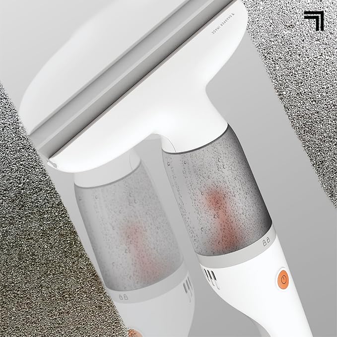 Sharper Image® 2-in-1 Window Vacuum Cleaner Kit – Cordless Squeegee Spray Bottle 11 Blade 2 Washable Microfiber Pads| Cleaning Supplies Tool Set| Glass Mirrors Shower Windows Car Windshield
