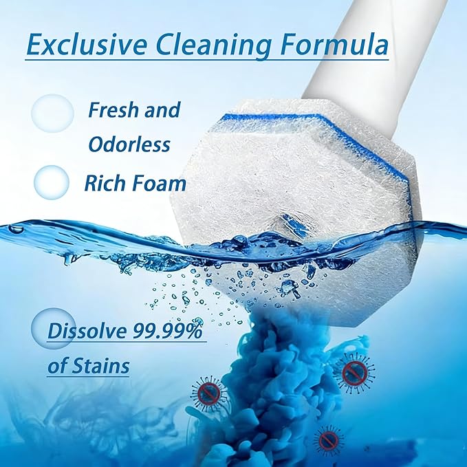 60 Count Toilet Wand Refills Fits Clorox Wand 3X Cleaning Exclusive Upgrade Formula Disposable Toilet Bowl Wand Refills No Falling Apart Fits Most Brand Toilet Brushes Cleaning Systeam