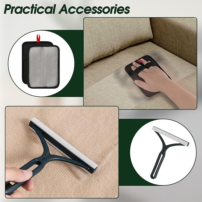 Carpet Rake for Pet Hair Removal 60’’ Dual-Side Pet Hair Removal Tool with Adjustable Handle 3 in 1 Reusable Lint Remover Dog Cat Fur Remover Broom for Rugs Mats Beds Stairs Couch