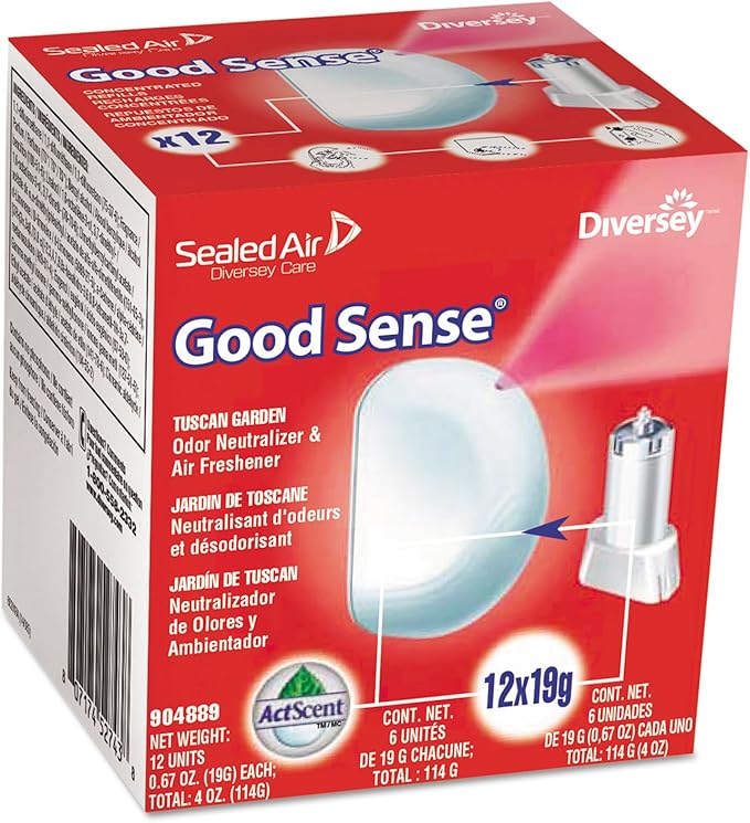 Diversey 904809 Good Sense Odor Neutralizer &amp Air Freshener Commercial Automatic Spray System Fresh Scent Refill Cartridge 0.67-Ounce 6-Count (1 Box)