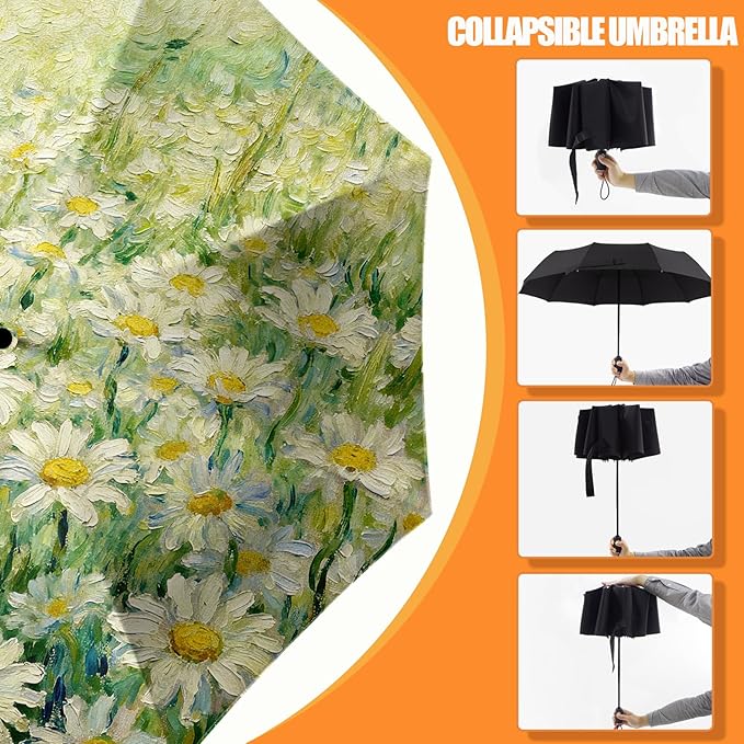 Small Compact Travel Automatic Folding Umbrella for Women Portable Lightweight Rain Wind UV Sun Shade