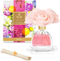 AGRARIA AirEssence Flower and Reed Diffuser Set Handmade Sola Flower Botanical Home Fragrance Set Scented Oil Reed Diffuser Gift for All Occasions