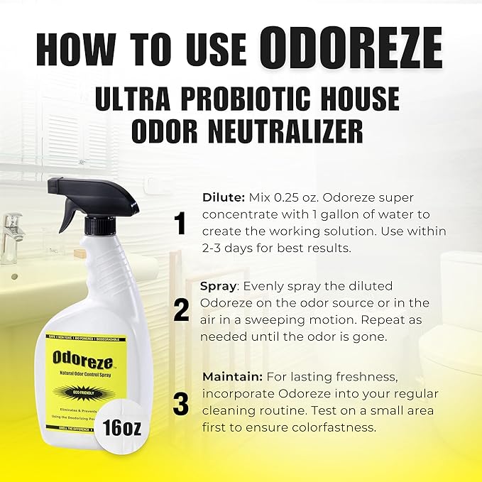 Eco All Purpose Odor Eliminator Spray Concentrate – Makes 64 Gallons – Eco-Friendly Deodorizer