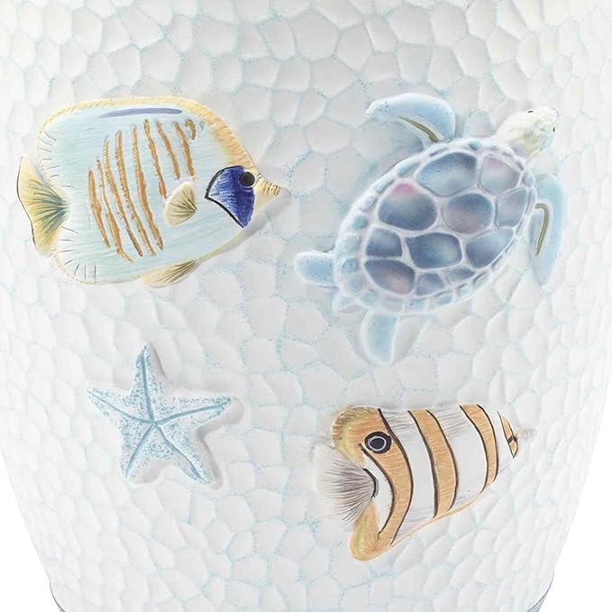 Avanti Linens - Wastebasket Decorative Trash Can Holiday Home Decor (Ocean Friends Collection)