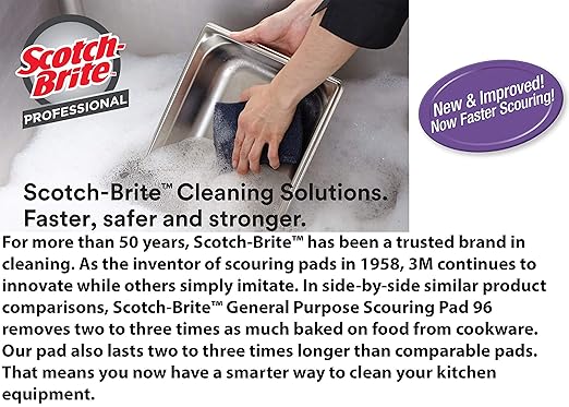 Scotch-Brite General Purpose Scouring Pads 105 Green 4.5 x 6 Cleaning Scrub Pads (Pack of 40)