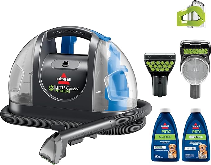 Bissell Little Green Pet Deluxe Portable Carpet Cleaner and Car/Auto Detailer 3353 Gray/Blue