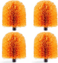 4 Pack Screw on Webster Cobweb Duster Head for PoleSpider Web Brush Cobweb Duster Head AttachmentFits Standard 3/4 inch Threaded Poles (4 Orange)