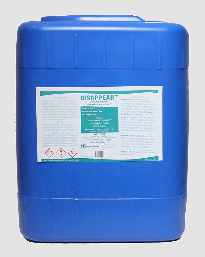DISAPPEAR Organic Graffiti/Adhesive Remover (5 Gallon Pail)