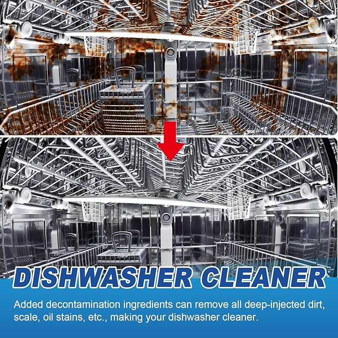 Dishwasher Cleaning Tablets With Lemon Scent - Remove Grease Odor &amp Limescale Suitable For All Dishwashers(3PCS)