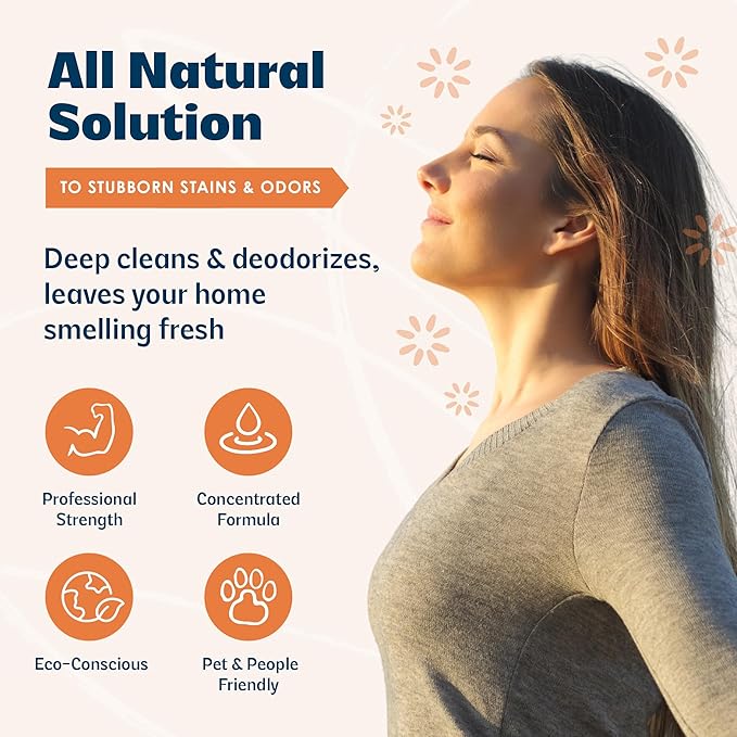 Urine B-Gone Professional Enzyme Odor Eliminator &amp Pet Stain Remover Human Cat &amp Dog Urine Cleaner Effective on Laundry Carpets &amp More Citrus Scent 1 Gallon