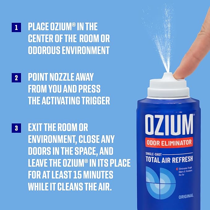 Ozium Air Sanitizer 2 oz Car Fogger: Single-Shot Smoke Odor Eliminator &amp Car Air Freshener (New Car Smell 4 Packs)