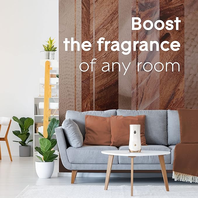 Glade Automatic Spray Refill and Holder Kit Air Freshener for Home and Bathroom Cashmere Woods 6.2 Oz 6 Count