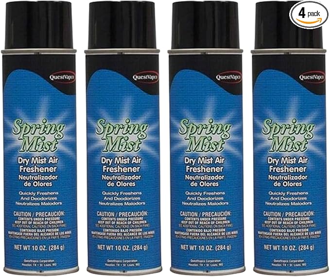 Quest 3340 SPRING MIST Dry Air Freshener (4 Pack)