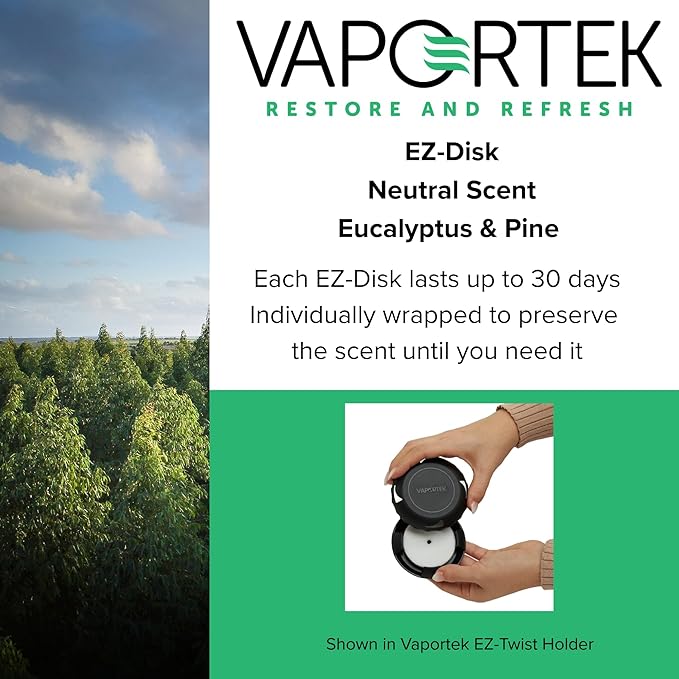 Vaportek EZ-Disk fragrance disk for use in EZ-Twist holder 12 disks Neutral Scent