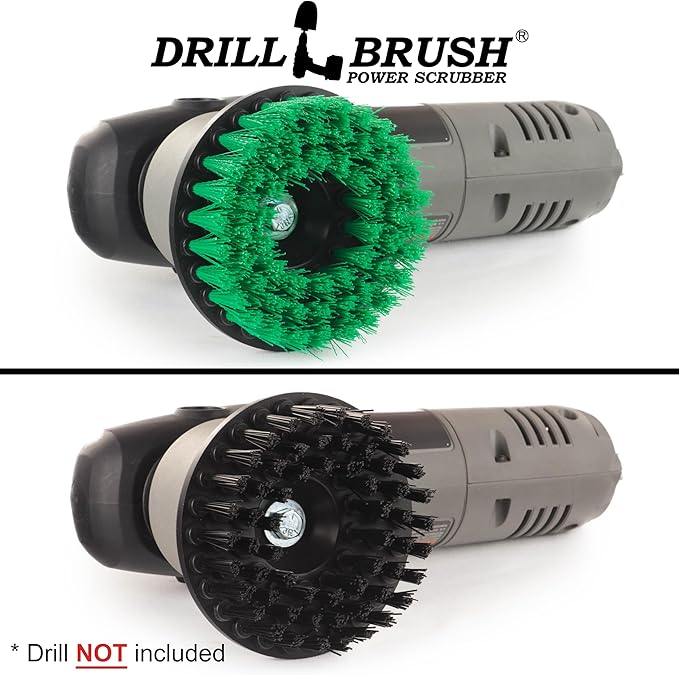 Construction Tools - Medium Stiff Ultra Stiff Scrub 3 Brush Kit - Threaded - 5/16 x 24 - fits Electric - Cordless - Air Pneumatic - Dual Action - Orbital - Rotary - Buffer - Polisher - Machine