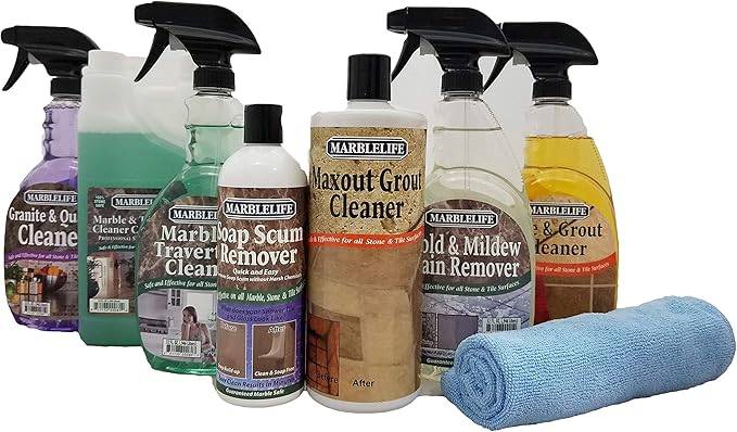 Marblelife Absolutely Beautiful Home – Clean &amp Fresh Kit – (MTC-41150 MCC-41170 GQC-41110 TGC-41240 SSR-41200 MAX-41300 MMSR-41190 MFT-55225)