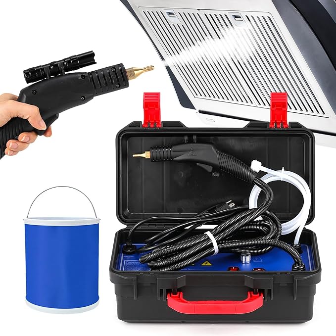 Moongiantgo Steam Cleaner 1700W High Pressure Handheld Steamer for Cleaning Chemical-Free Cleaning Machine for Home Use Bathroom Grout Tile Kitchen Grease Floor Gaps Auto Detailing